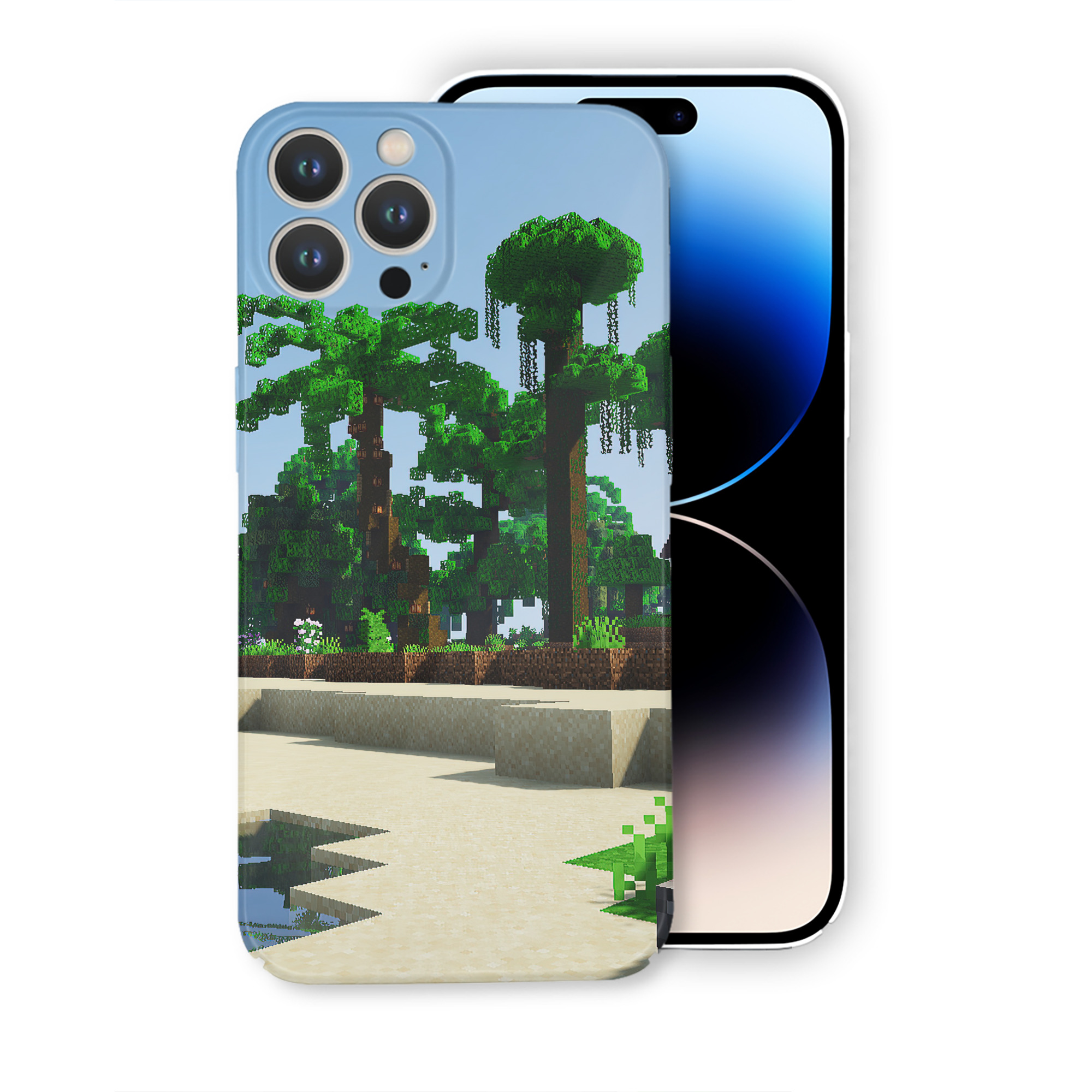 （画像用） マインクラフト ブロックの世界 Minecraft MC Block world 【iPhone 14シリーズ対応】ハードケース